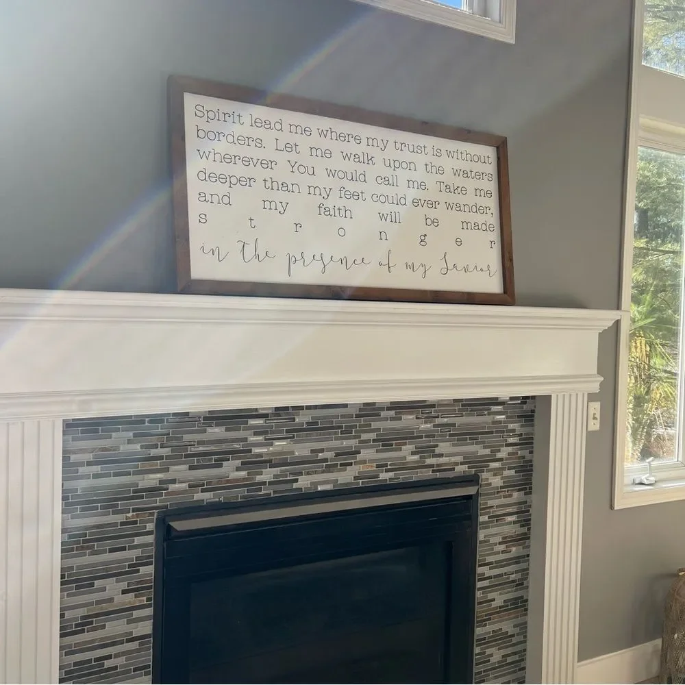 Smallwood Home 45” x 23” Large Inspirational White and Brown Wall Art Decor Wood